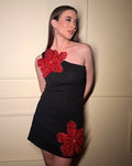 The Crimson Bloom One-Shoulder Co-ord