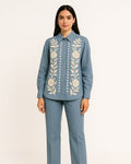 Azure Meadow Denim-Style Set