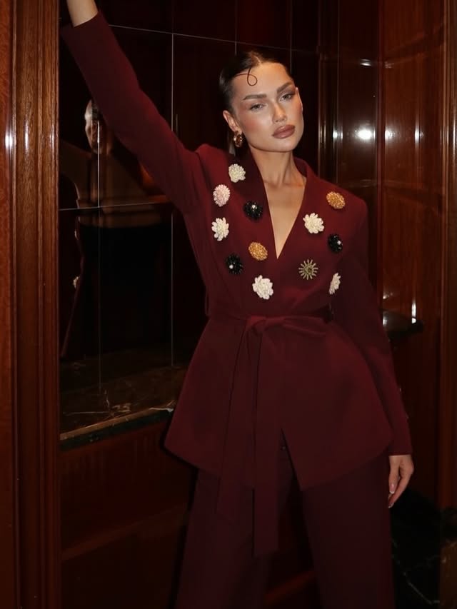 Crimson Heritage Embellished Suit