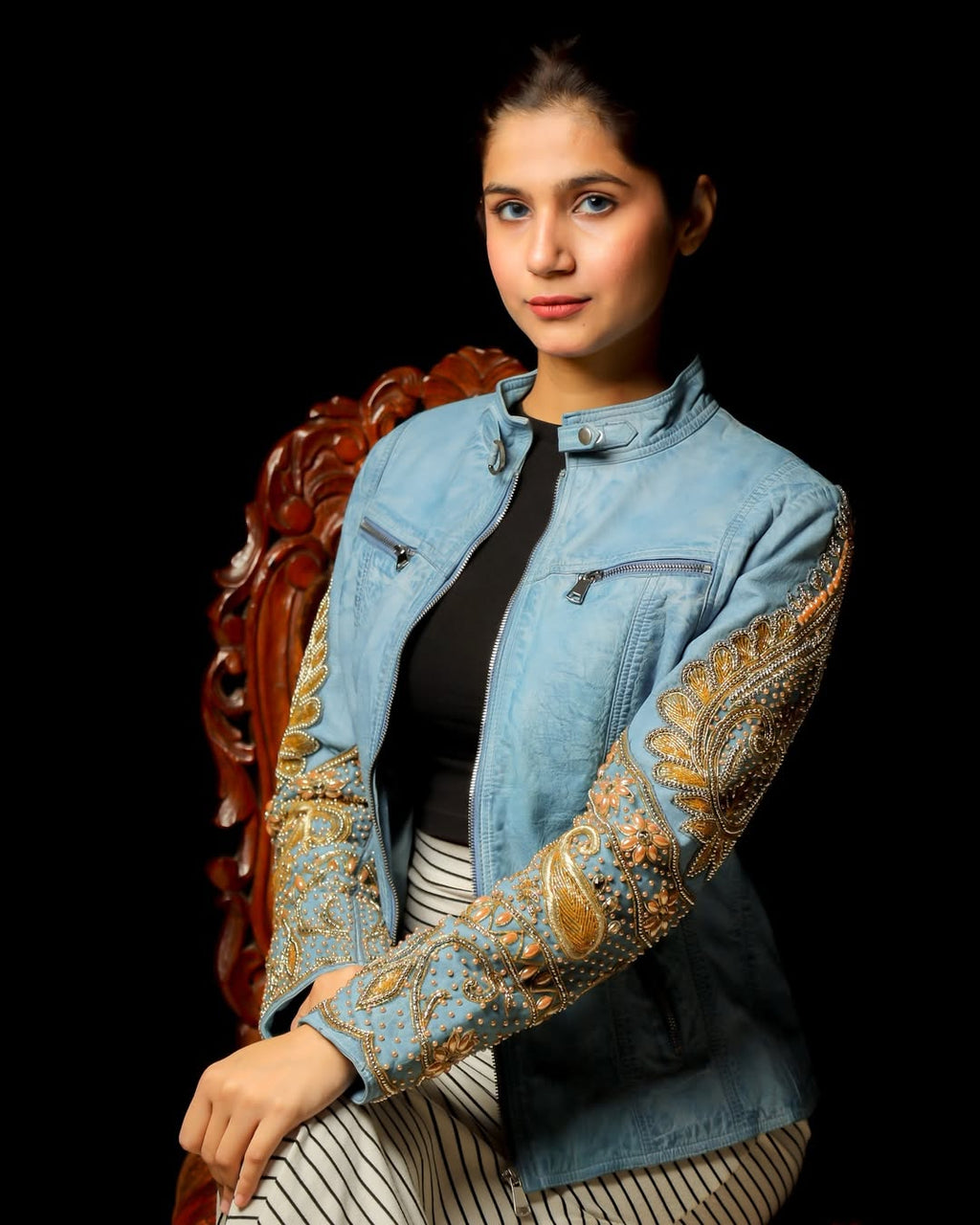 Azure Baroque Zardozi Jacket