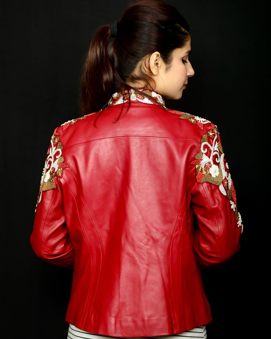 Embellished Ruby Statement Jacket