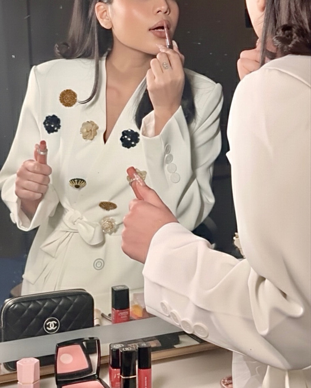 Luminous Aura Belted Blazer Set