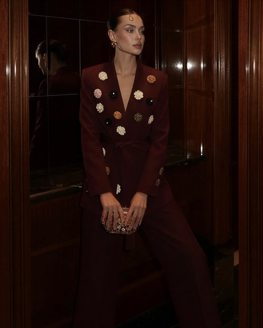 Crimson Heritage Embellished Suit