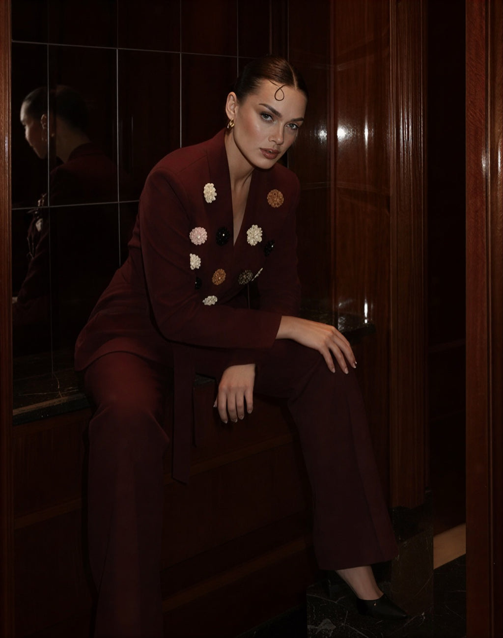 Crimson Heritage Embellished Suit
