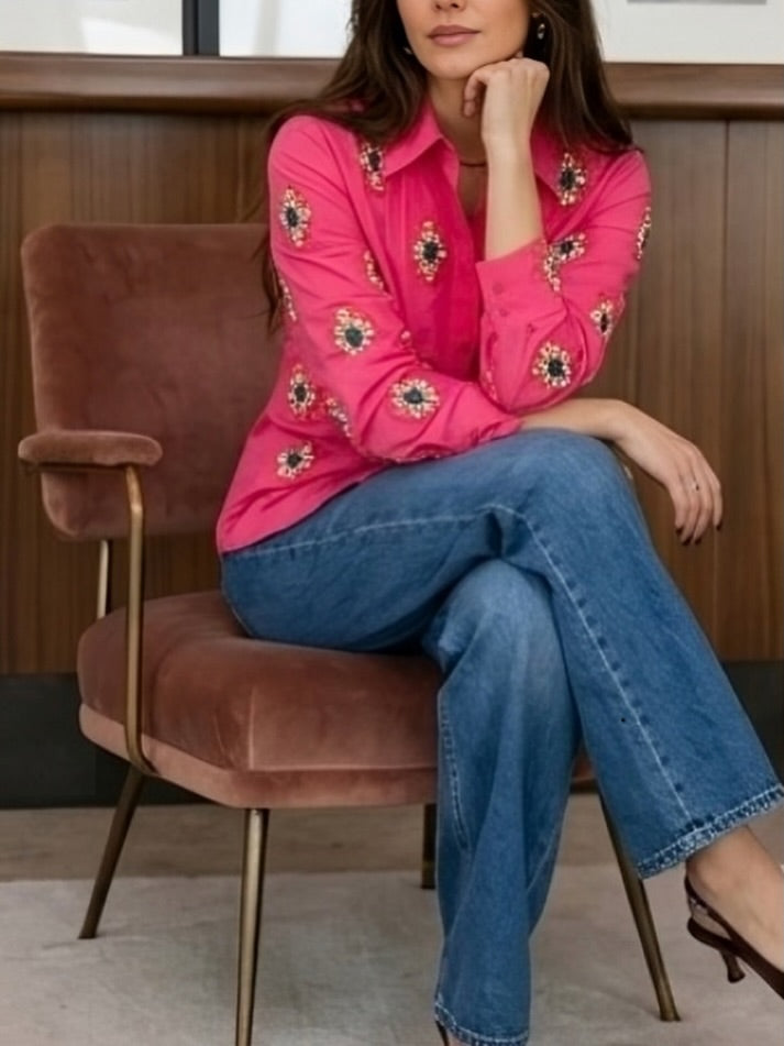 Pink Aura Embellished Shirt