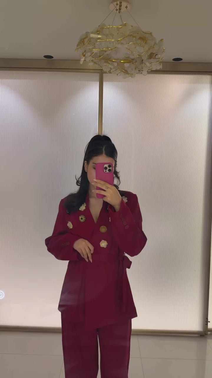 Crimson Heritage Embellished Suit